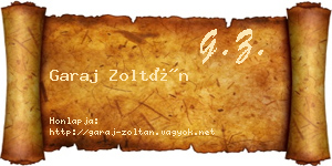 Garaj Zoltán névjegykártya